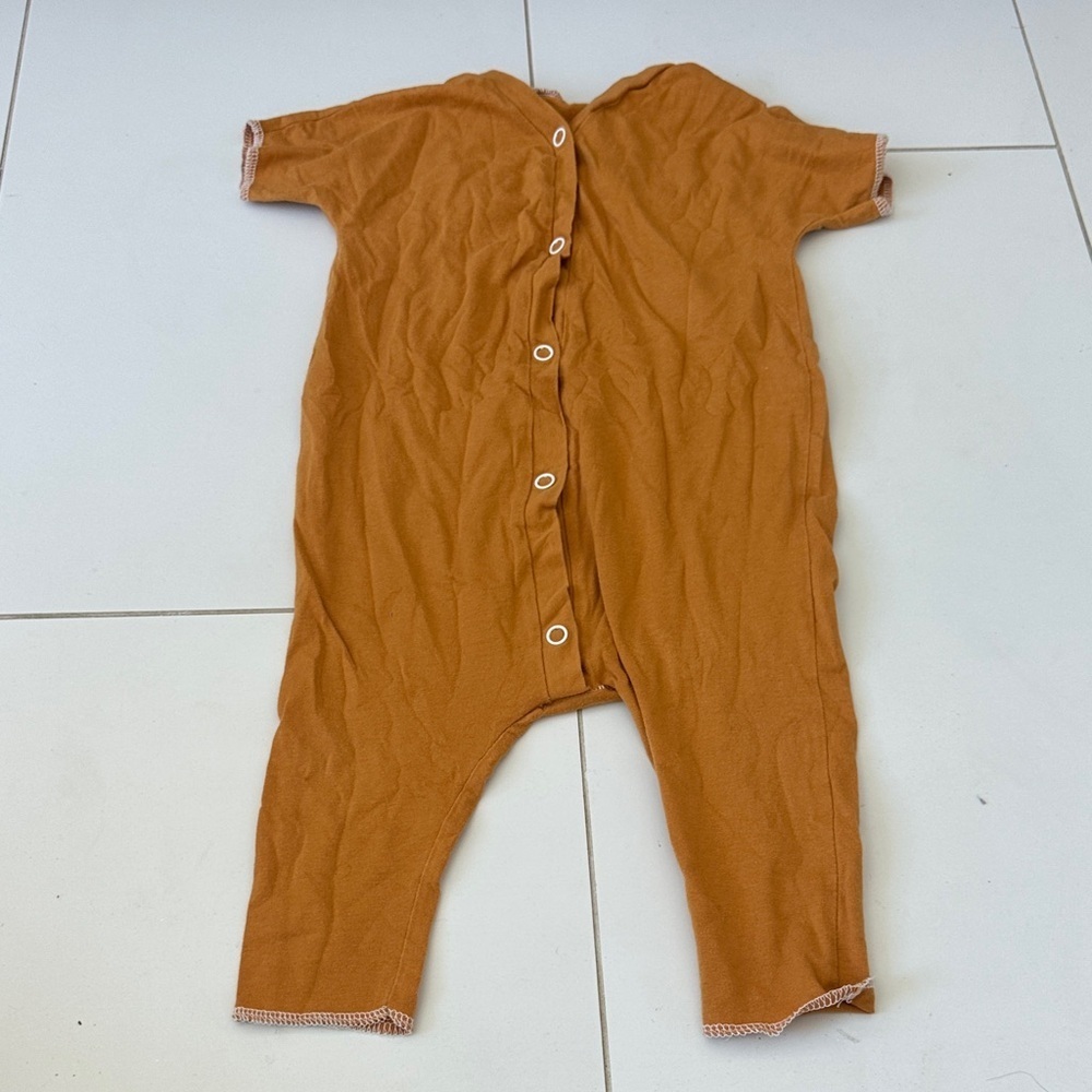 Mustard baby cotton romper 6/12m